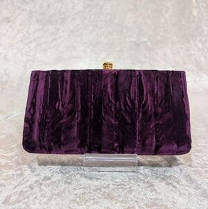Vintage Purple Velvet Clutch With Optional Crossbody Strap